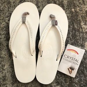 White Crystal Rainbow Sandals